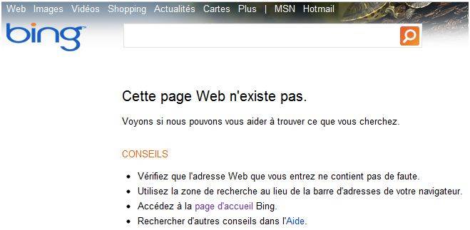 Bing 404