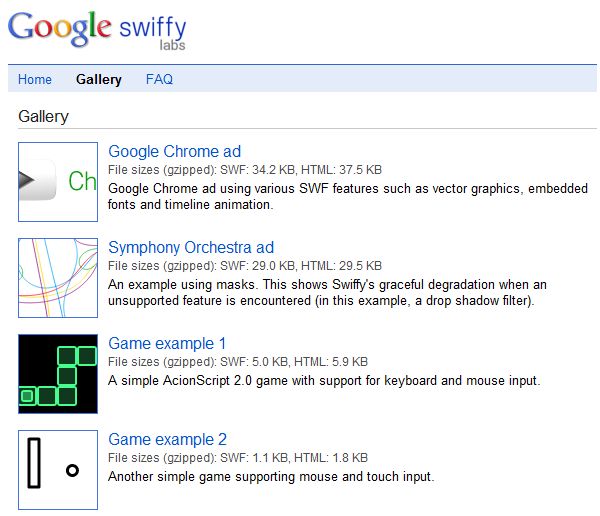 Swiffy exemples HTML