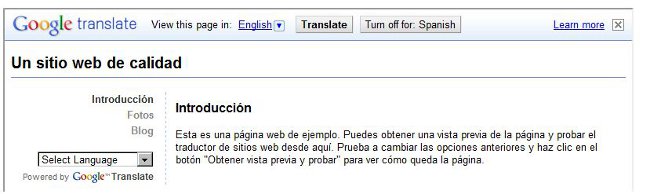 Google Translate Element