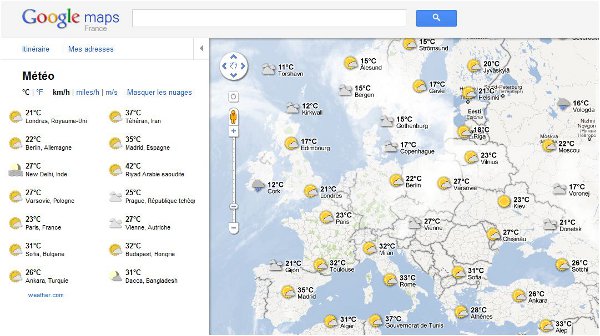 Meteo Europe Google Maps