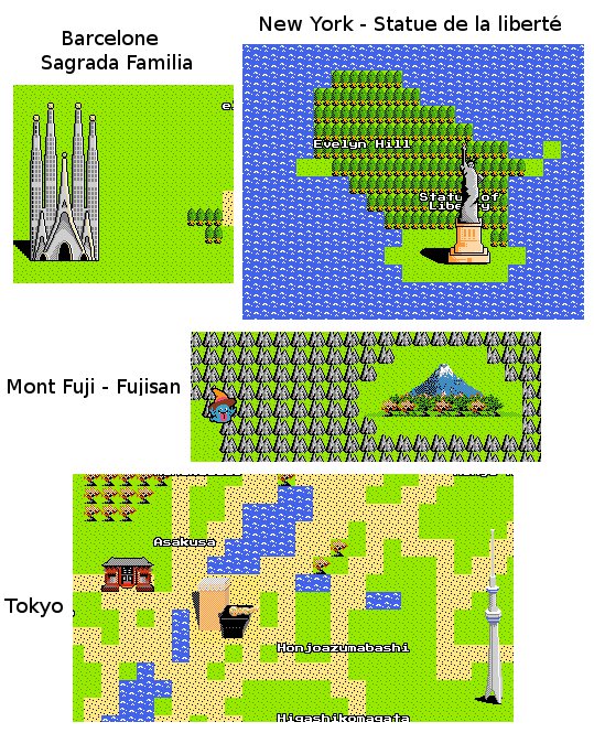 8 bits Google Maps World