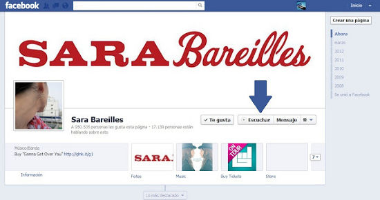 Bouton ecouter facebook